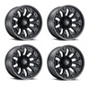 Set 4 18" Vision 362 Armor Satin Black Black Bolt Inserts Wheels 18x9 6x5.5 12mm