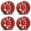 Set 4 Fuel D754 Reaction 20x9 8x170 Candy Red Milled Wheels 20" 1mm Rims