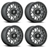 Set 4 Fuel UTV D919 Tech Beadlock 15x7 4x137 Gun Metal Black Wheels 15" 38mm