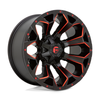Set 4 20" Fuel D787 Assault 20x9 6x135 6x5.5 1mm Black Red Milled Wheels Rims