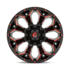 Set 4 20" Fuel D787 Assault 20x9 6x135 6x5.5 1mm Black Red Milled Wheels Rims