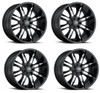 Set 4 20" Vision 423 Manic Gloss Black Machined Face Wheels 20x9 6x135 Rims 12mm