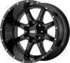 Set 4 17" Moto Metal MO970 17x9 8x6.5 Gloss Black Milled Lip Lifted Wheels -12mm
