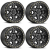 Set 4 Black Rhino Reno 17x9 5x4.5 Matte Black W/ Brass Bolts Wheels 17" -18mm