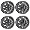 Set 4 17" Black Rhino Yellowstone 17x8 5x160 45mm Wheels Matte Gunmetal Rims