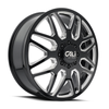24" Cali Off-Road Invader Dually 24x8.25 Black Milled 8x210 Front Wheel 115mm Rim