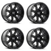 Set 4 20" Ion 149 20x9 Matte Black 8x170 Wheels -12mm Rims