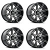 Set 4 20" Ion 149 20x9 Black Machined 5x5 Wheels -12mm For Chevy GMC Truck Rims