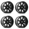 Set 4 20" Ion 149 20x10 Matte Black 5x5 Wheels -24mm Lifted For Jeep Truck Rims