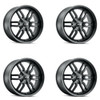 Set 4 20" Ridler 609 20x9 Matte Black 6x5.5 Wheels 18mm Rims For Chevy GMC Ram