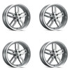 Set 4 20" Ridler 608 20x10 Grey W Milled Spokes & Diamond Lip 5x4.75 Wheels 0mm
