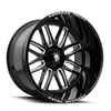 20" American Truxx Restless 20x10 Black Milled 8x180 Wheel -25mm For Chevy GMC