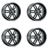 Set 4 22" Ridler 609 22x9.5 Matte Black 6x5.5 Wheels 30mm Rims For Chevy GMC Ram