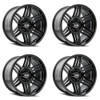 Set 4 20" Ion 147 20x9 Gloss Black 6x5.5 Wheels 18mm For Chevy GMC Cadillac Rims