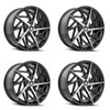 Set 4 18" Mazzi Freestyle 18x8 Gloss Black Machined 5x112 Wheels 35mm Rims