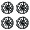 Set 4 17" Ion 146 17x9 Gloss Black 8x6.5 Wheels 0mm Rims For Chevy Ford