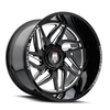 Set 4 22" American Truxx Goliath 22x12 Black Milled 8x6.5 Wheels -44mm Rims