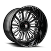 Set 4 20" American Truxx Butcher 20x12 Black Milled 5x5 Wheels -25mm Lifted Rims