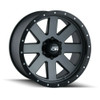 20" Ion 134 20x9 Matte Gunmetal Black Beadlock 6x5.5 Wheel 0mm Rim