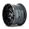 20" Ion 141 20x12 Gloss Black Milled 8x180 Wheel -44mm Rim