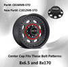 Vision 81A Heavy Hauler C81MMB-STD C181ZMB-STD Matte Black Wheel Center Cap