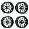 Set 4 20" Ion 143 20x10 Black Machined 6x135 Wheels -19mm Lifted Truck Rims
