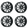 Set 4 20" Ion 143 20x10 Matte Black 8x170 Wheels -19mm Rims