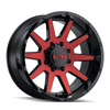 Set 4 18" Ion 143 18x9 Gloss Black Red Machined 6x5.5 Wheels 0mm Rims