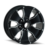 15" Trailer Wheels 14 15x6 Black Machined 6x5.5 Wheel 0mm Rim