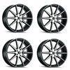 Set 4 18" Kraze Turismo 18x8 Black Machined 5x120 Wheels 40mm Performance Rims Set 4 18" Kraze Turismo 18x8 Black Machined 5x120 Wheels 40mm Performance Rims