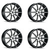 Set 4 20" Kraze Cosmos 20x8.5 Black Machined 5x4.25 Wheels 38mm Performance Rims