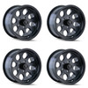 Set 4 17" Ion 171 17x9 Matte Black 5x5 Wheels -12mm Rims
