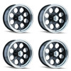 Set 4 17" Ion 171 17x9 Black Machined 8x6.5 Wheels 0mm Rims
