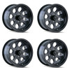 Set 4 18" Ion 171 18x9 Matte Black 8x170 Wheels 0mm Rims