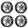 Set 4 17" Kraze Lusso 17x8 Black Machined 5x4.5 Wheels 38mm For Ford Jeep Rims