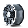 16" Ion 174 16x8 Black Machined 8x6.5 Wheel -5mm For Chevy Ford Truck Rim