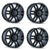 Set 4 16" Ion 179 16x8 Matte Black 6x5.5 Wheels 10mm Rims
