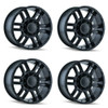 Set 4 17" Ion 179 17x8 Matte Black 7x150 Wheels 10mm Rims