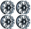Set 4 17" Ion 179 17x9 Black Machined 8x6.5 Wheels 0mm Rims