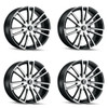 Set 4 18" Kraze Spectra 18x8 Black Machined 5x115 5x120 Wheels 40mm Rims