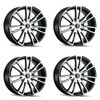 Set 4 18" Kraze Spectra 18x8 Black Machined 5x115 5x120 Wheels 40mm Rims
