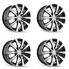 Set 4 15" Touren Tr3 15x7 Black Machined Face 4x100 4x4.5 Wheels 40mm