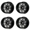 Set 4 22" American Truxx Blade 22x12 Black Milled 5x5.5 5x150 Wheels -44mm Rims
