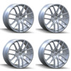 Set 4 17" Touren Tr60 17x7.5 Hypersilver 5x4.25 5x4.5 Wheels 42mm Rims