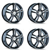 Set 4 18" Touren Tr62 18x7.5 Black Machined Face 5x100 5x4.5 Wheels 40mm Rims