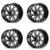 Set 4 24" American Truxx Destiny 24x14 Black Milled 8x6.5 Wheels -76mm Rims