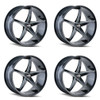 Set 4 18" Touren TR70 18x8 Black Milled 5x120 Wheels 35mm Rims