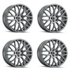 Set 4 20" Touren TR76 20x8.5 Graphite 5x4.5 Wheels 35mm Rims