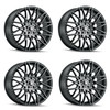 Set 4 18" Touren Tr78 18x8 Brushed Matte Black W Dark Tint 5x100 Wheels 40mm