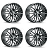 Set 4 20" Touren TR91 20x10.5 Brushed Matte Black W Dark Tint 5x112 Wheels 40mm